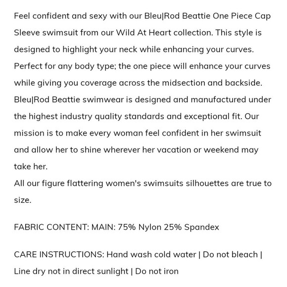 Bleu Rod Beattie Wild At Heart Cap Sleeve Plunge Neck Colorful Tropical Swimsuit - Picture 12 of 12